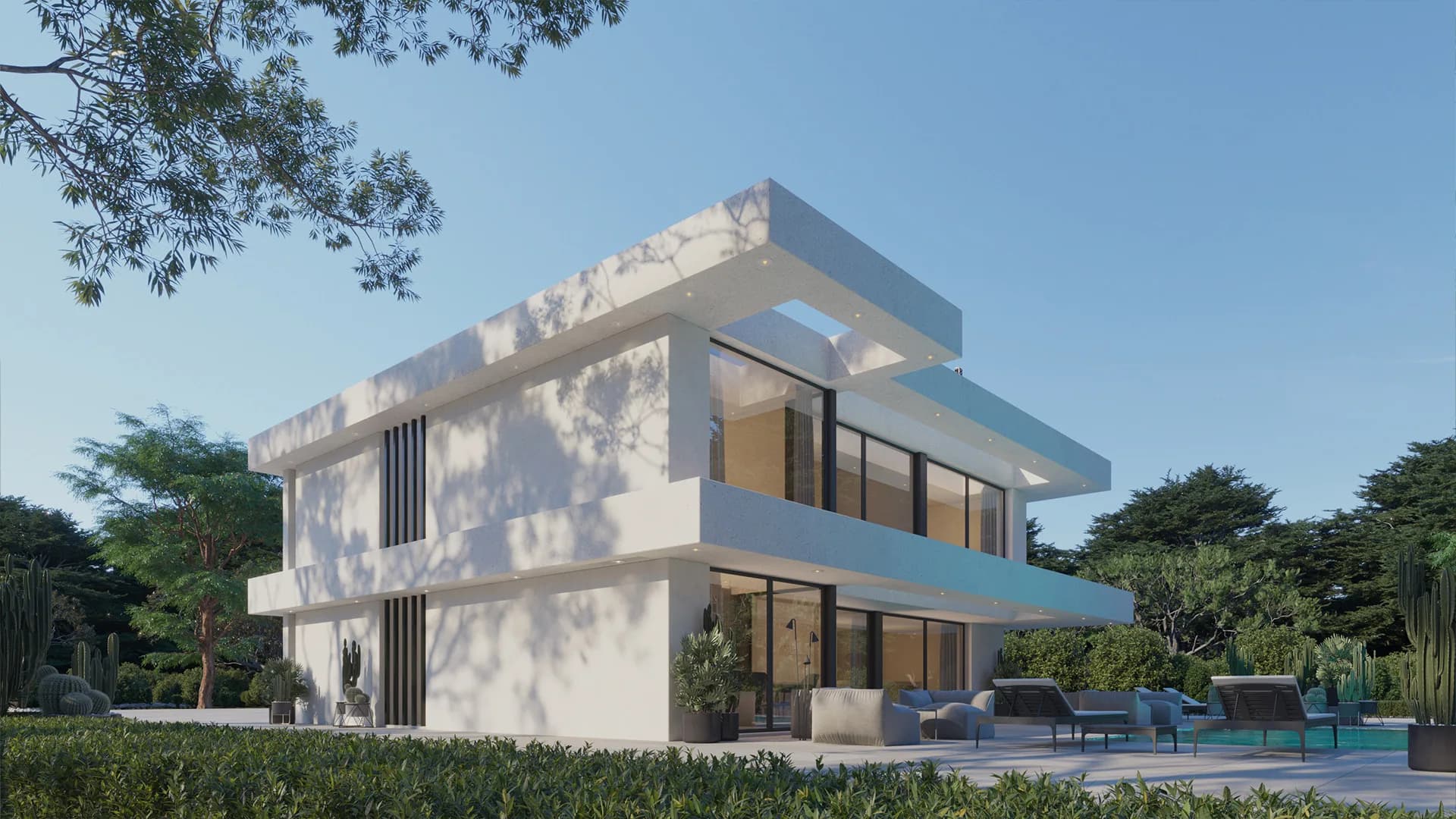 Villa Denia — architettura volumetrica