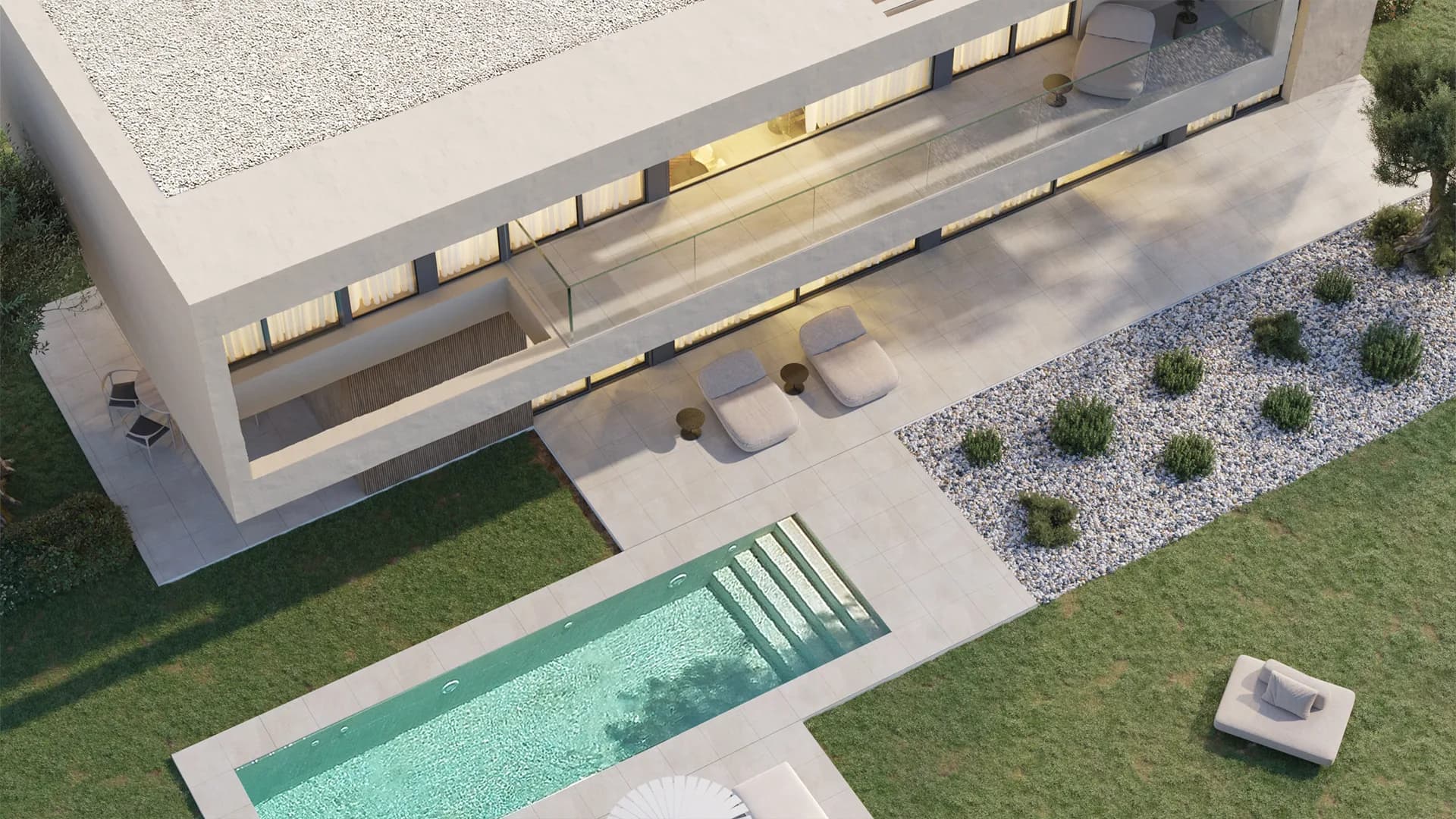 Villa Masias — vista aerea con giardino